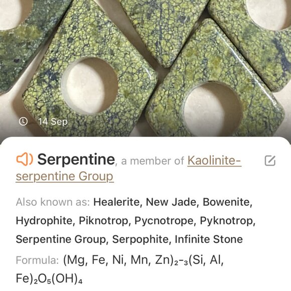 2/$20,Genuine Green Serpentine Pendant, Large Geometric Natural Gemstone Pendant - Picture 9 of 10